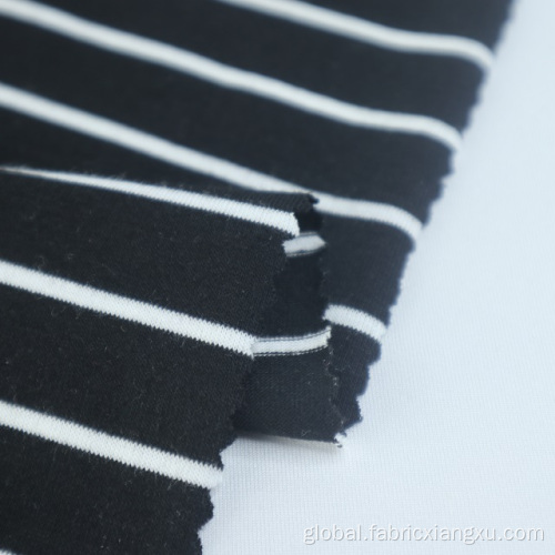 Single Jersey Material Single Jersey Knit Stripe Dress Fabric For Clothing Factory